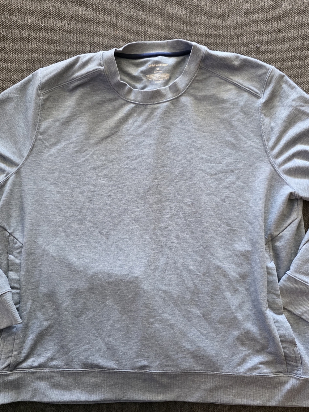 Ministry of Supply Light Blue Crewneck Sweatshirt Size XL